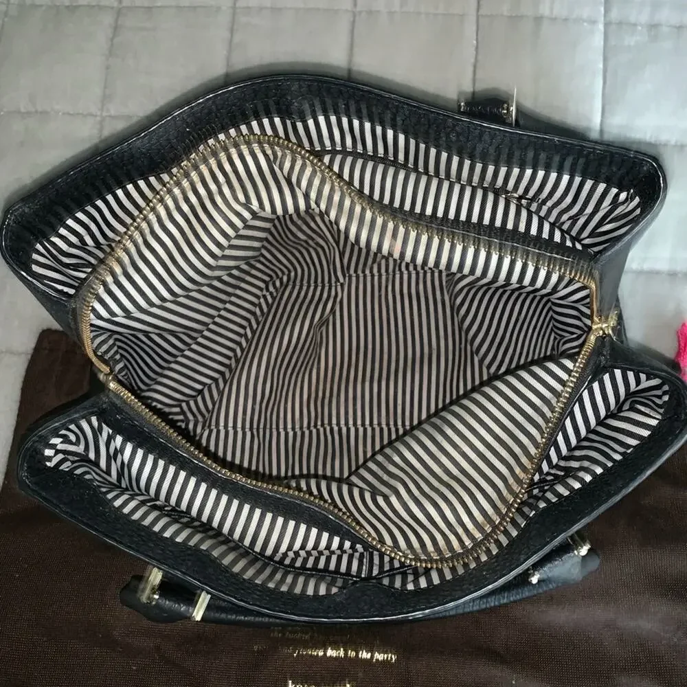 EUC KATE SPADE Prospect Place Phila Tote in Black W/ White Piping